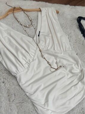 Express White Satin-Look Top